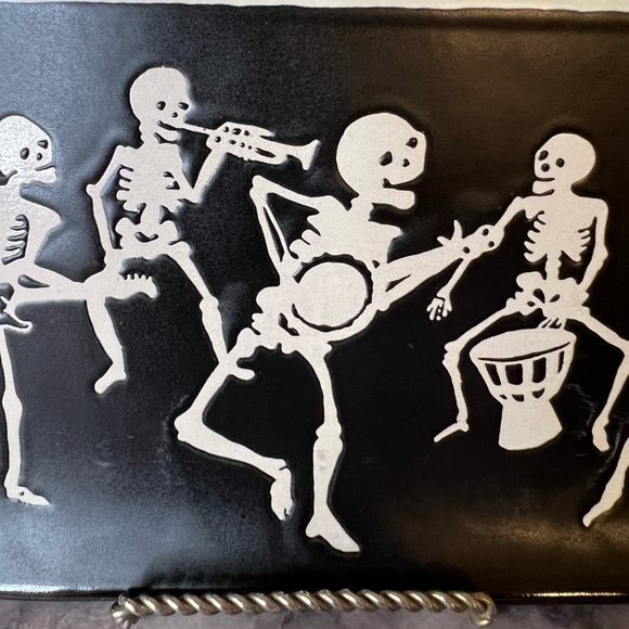 Halloween Party Skeleton Music Band Salad Plate Guitar Banjo Trumpet Violin - Picture 4 of 11